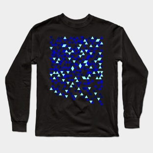 Blue Low Poly Pattern Long Sleeve T-Shirt